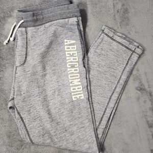Abercrombie & Fitch Mens Large Gray Vintage Spell Out Applique Sweatpants y2k